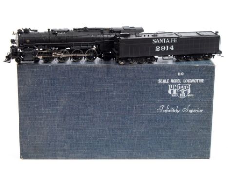 A United Scale Models (Japan) PFM  Santa Fe 4-8-4 locomotive and sixteen wheel tender:, in black no 2914, together with Pacif