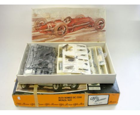 A Protar (Italy) 1/12th scale white metal Fiat 1500cc Racer No 806S:, together with a Pocher scale model of an Alfa Romeo 8c 