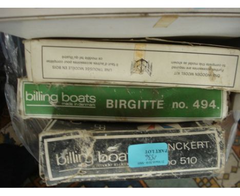 A collection of Billing Boats (Denmark) model sailing ship kits:, including Wasa and others (unchecked for completeness)