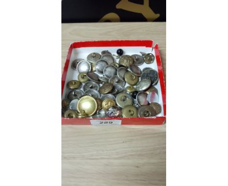 BOX OF VINTAGE MILITARY/NAVAL BUTTON - FROM THE BBC TV SHOW ANTIQUES ROAD TRIP