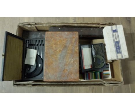 BOX OF VINTAGE TOOLS ETC