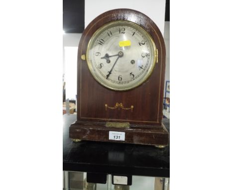 VINTAGE MANTLE CLOCK WITH KEY & PENDULUM ( NOT TESTED )