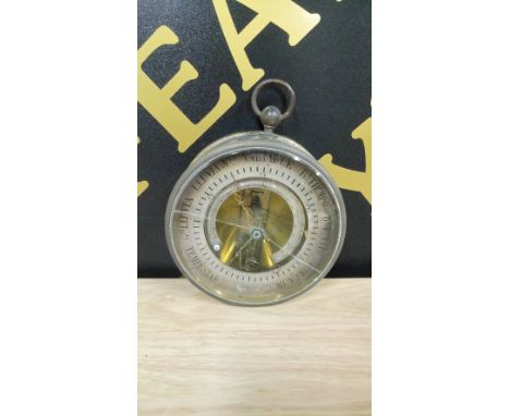 ANTIQUE BRASS BAROMETER / THERMOMETER - E. BOURDEN ET RICHARD BREVETES - GLASS DAMAGED