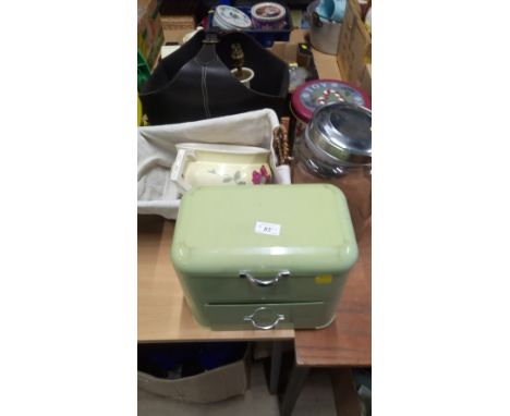 LAMP, LEATHER CARRIER, TIN BOX & OTHERS