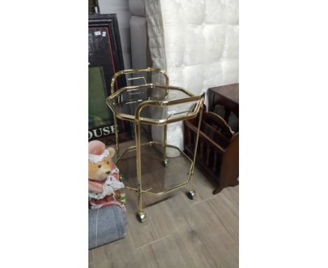 2 GLASS SHELF TEA TROLLEY