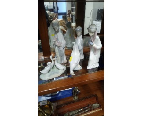3 X LLADRO ' 3 KINGS ' FIGURES & 2 NAO GEESE FIGURES