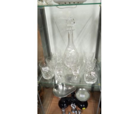 DECANTER & 9 GLASSES