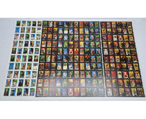 Star Wars Heroes and Villains uncut playing card sheets x3, Good Plus, measures approx. 36" x 28".&nbsp; See photo.&nbsp;
