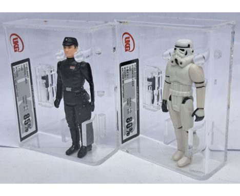 Kenner Star Wars vintage Imperial Commander UKG 85% with Stormtrooper UKG 80% 3 &amp; 3/4" figures