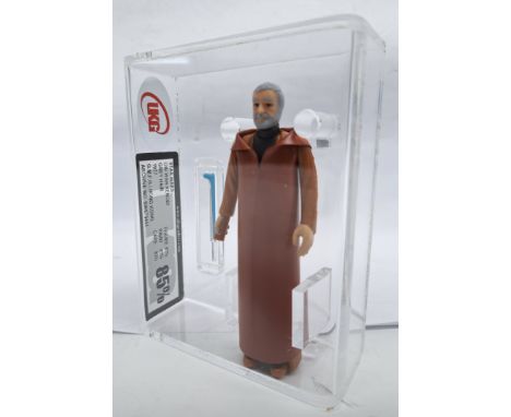 Kenner Star Wars vintage Obi Wan Kenobi "Grey Hair" 3 &amp; 3/4" figure UK Graded 85% Figure 85%, Paint 85%, Cape 85%