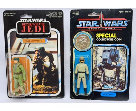 Kenner Star Wars vintage Power of the Force AT-ST Driver 92A slight yellow tint on dented split bubble on good to good plus c
