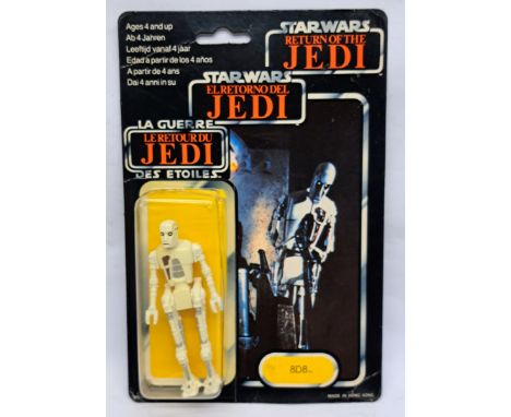 Palitoy Star Wars vintage 8D8 Trilogo ROTJ 70B lightly yellow hued crushed bubble on good to good plus cardbackFigure torso h