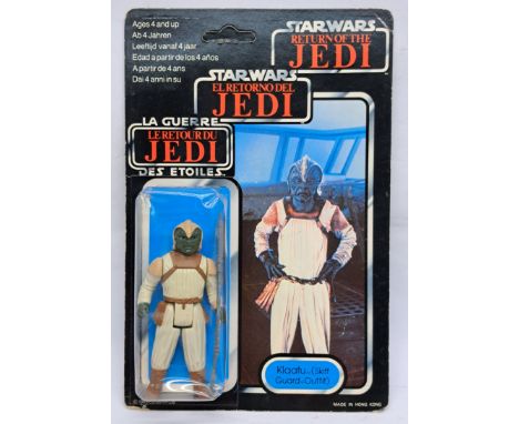 Palitoy Star Wars vintage Klaatu (Skiff Guard Outfit) Trilogo ROTJ 70B clear dented bubble on unpunched good to excellent car