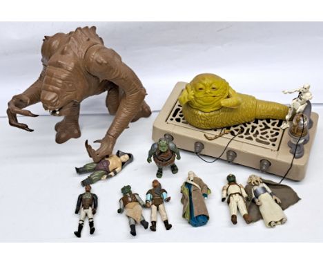 Kenner Star Wars vintage incomplete Jabba the Hutt playset with Rancor Monster & various loose incomplete figures. Condition 