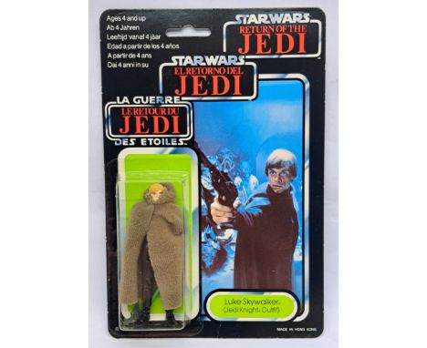 Palitoy Star Wars vintage Luke Skywalker (Jedi Knight Outfit) (green saber) Trilogo ROTJ 70B clear bubble on excellent to exc