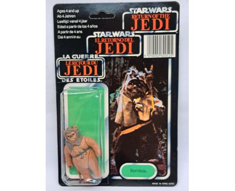 Palitoy Star Wars vintage Romba Trilogo ROTJ 70D clear lightly dented bubble on unpunched excellent cardback