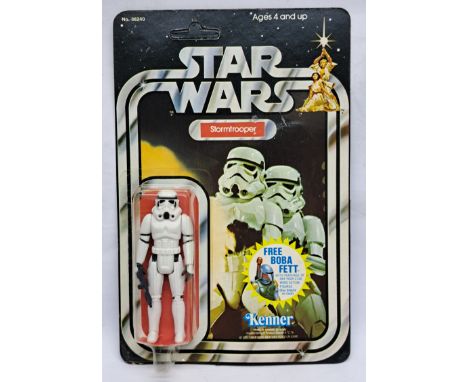 Kenner Star Wars vintage Stormtrooper 20 back (F or G, stickers removed) clear bubble on unpunched fair to good cardback
