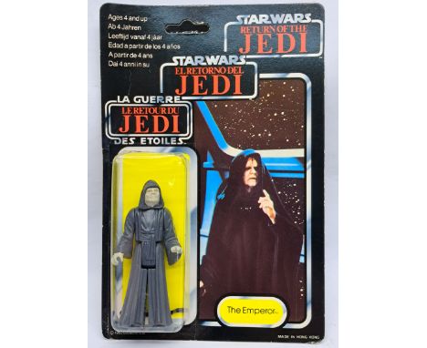 Palitoy Star Wars vintage The Emperor Trilogo ROTJ 70B clear dented bubble on Good to good unpunched cardback (with crease in