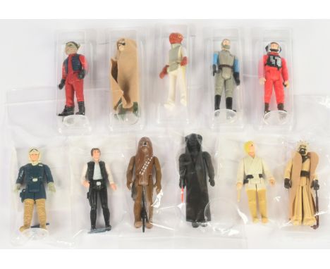 Kenner Star Wars vintage 3 3/4" figures x11, to include Nien Nunb, Prune Face, Darth Vader, Han Solo (Hoth), and others. Good