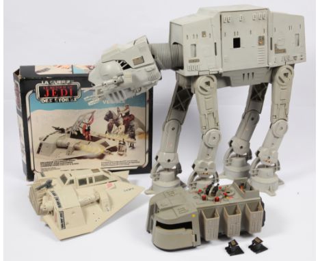 Kenner Star Wars loose vintage AT-AT, incomplete Snowspeeder & Imperial Troop Transporter in mixed lot. Fair to GoodAT-AT has