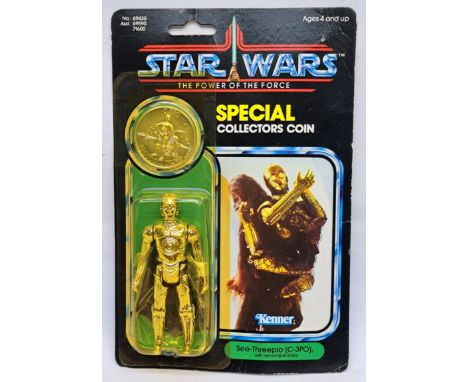 Kenner Star Wars vintage Power of the Force See-Threepio (C-3PO) with removable limbs ROTJ 92A yellow bubble on fair to good 
