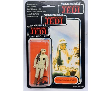 Palitoy Star Wars vintage Rebel Commander ROTJ 70C clear lightly dented bubble on good plus cardbackLight creasing on reverse