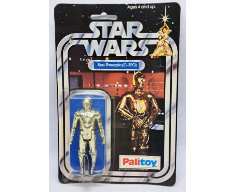 Palitoy Star Wars vintage See-Threepio (C-3PO) 12B clear bubble on wavy, but excellent cardback.&nbsp;