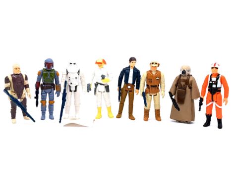 Kenner Star Wars vintage 3 3/4" action figures, to include Boba Fett, Cloud Car Pilot, Han Solo (Bespin Outfit), and others, 