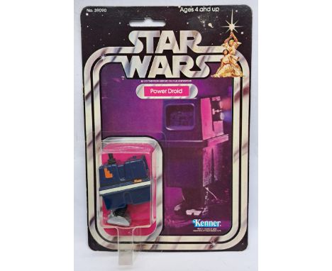 Kenner Star Wars vintage Power Droid 21A clear bubble (small crease) on good to good plus cardback (label debris/damage top r