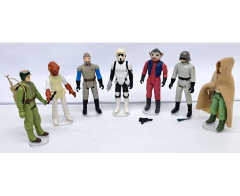 Kenner Star Wars vintage loose complete ROTJ action figures inc General Madine, Admiral Ackbar, AT-ST Driver, Nien Nunb, Bike
