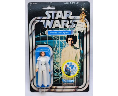 Kenner Star Wars vintage Princess Leia Organa 20E clear bubble (dented top corner and stem) on good plus to excellent cardbac