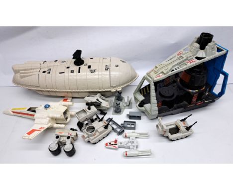 Assortment of Kenner Star Wars vintage mostly incomplete ships / vehicles. Condition fair to good