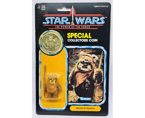 Kenner Star Wars vintage Power of the Force Wicket W. Warrick ROTJ 92A yellow tinted bubble on excellent cardback&nbsp;
