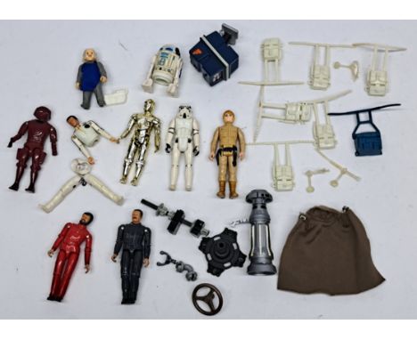 Assortment of Kenner Star Wars vintage loose complete / incomplete action figures &amp; unrelated accessories (inc Luke Jedi 