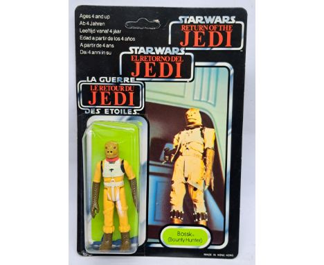 Palitoy Star Wars vintage Bossk (Bounty Hunter) Trilogo ROTJ 70B clear dented bubble on unpunched excellent to excellent plus