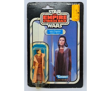 Kenner Star Wars vintage Leia Organa (Bespin Gown) yellow tinted, partial lifting on bubble, on fair to good card