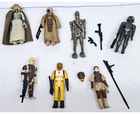 Kenner Star Wars vintage complete action figures IG-88, Zuckuss, 4-LOM, Princess Leia Boushh, Bossk, Dengar &amp; Squidhead. 