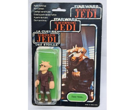 Palitoy Star Wars vintage Ree-Yees Trilogo ROTJ 70B clear dented bubble on good to good plus cardback