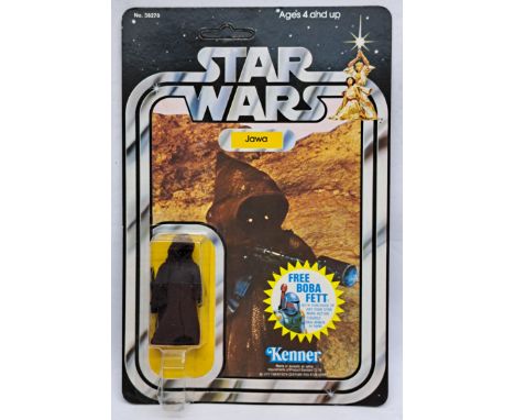 Kenner Star Wars vintage Jawa 20J clear bubble (dent on stem) on good plus to excellent unpunched cardback (very minor scuffs