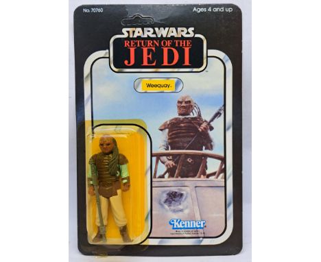Tsukuda Star Wars vintage Weequay ROTJ 65B yellow bubble on unpunched good to good plus cardback