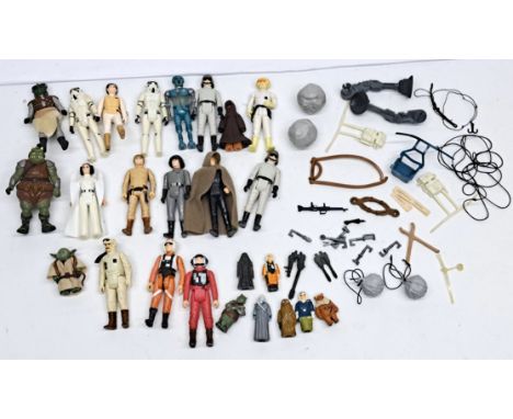 Assortment of Kenner Star Wars incomplete vintage action figures plus spare parts / accessories. Condition good to good plus