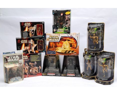 Hasbro Star Wars Figures and vehicle sets, to include Power of the Jedi Mega Action Destroyer Droid, Titanium Series Diecast 