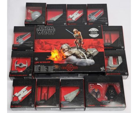 Hasbro Star Wars Black Series Titanium Series, to include ships and Sabine Wren &amp; Darth Vader helmet set, within Excellen