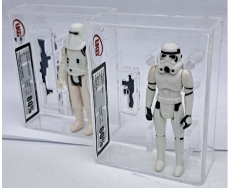 Kenner Star Wars vintage Stormtrooper UKG 80% with Hoth Stormtrooper UKG 80% 3 &amp; 3/4" figures