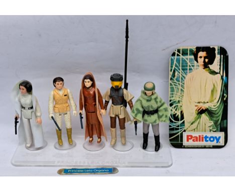 Kenner / Palitoy Star Wars vintage complete Princess Leia action figures (Original, Hoth, Boushh, Endor &amp; Bespin) with cu