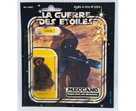 Meccano Star Wars vintage Jawa SW 20A clear excellent bubble on wavy good plus to excellent cardback.Comes with acrylic case