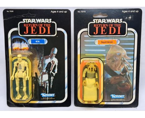 Kenner Star Wars vintage 8D8 ROTJ 77A yellow tinted bubble on unpunched creased fair to good cardback &amp;&nbsp; Squid Head 