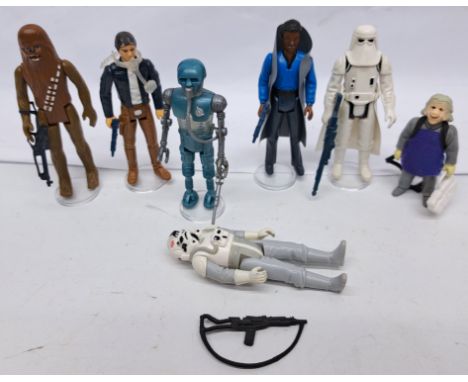 Kenner Star Wars vintage loose ESB action figures - Ugnaught, Lando (white teeth), Hoth Stormtrooper, 2-1b, AT-AT Driver, Han