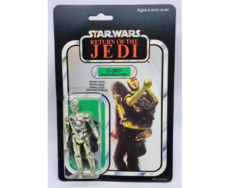 Palitoy Star Wars vintage C-3PO (Removeable Limbs) ROTJ 65D clear bubble on excellent to excellent plus cardbackSmall nick on
