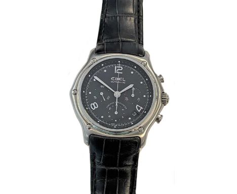 circa 2006, model number E9137240, serial number 64516709, the signed circular black dial, 30mm diameter, with silver coloure